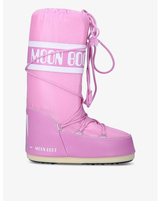 Moon Boot Pink Icon Logo-print Shell Boots