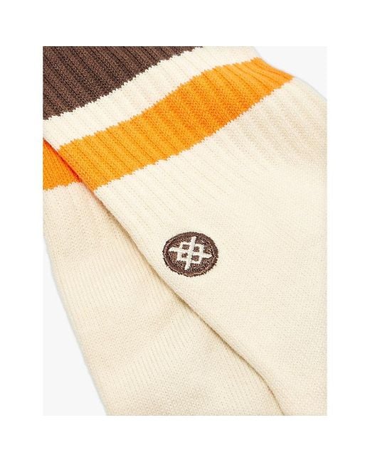 Stance White Boyd Logo-Embroidered Crew-Length Cotton-Blend Crew Socks for men
