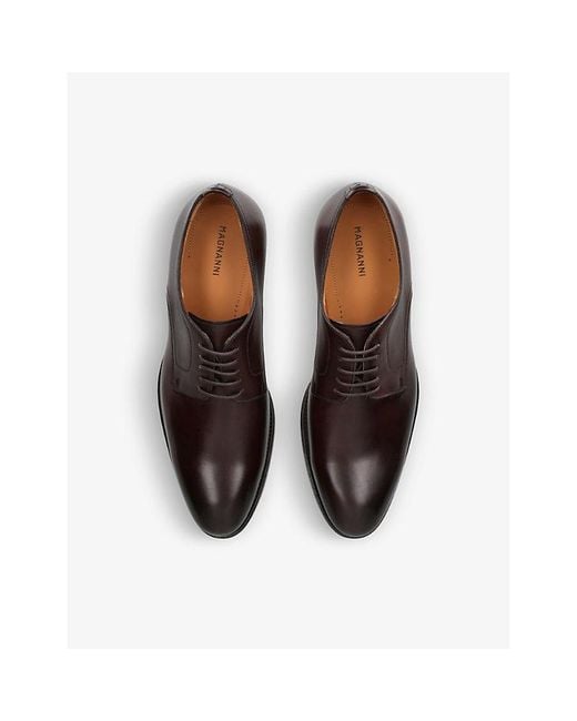Magnanni Shoes Brown Flex Leather Derby Shoes for men