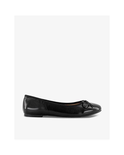French Sole Black Amelie Leather Ballet Flats