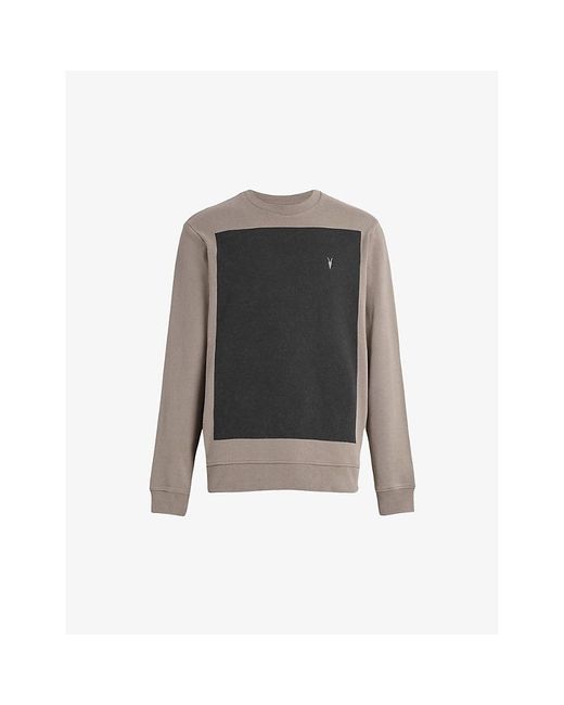 AllSaints Gray Lobke Ramskull-embroidered Organic-cotton Sweatshirt X for men