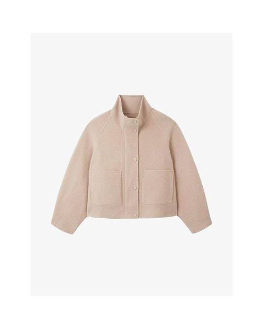 The White Company Natural Double-Faced Cropped Wool Jacket