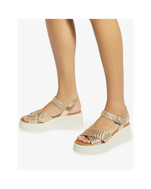Dune Metallic Kinleys Braided-Leather Sandals