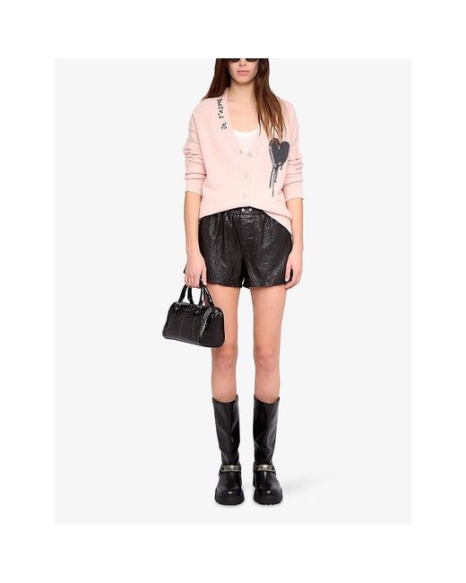 Zadig & Voltaire Pink Mirkaz V-Neck Cashmere Cardigan