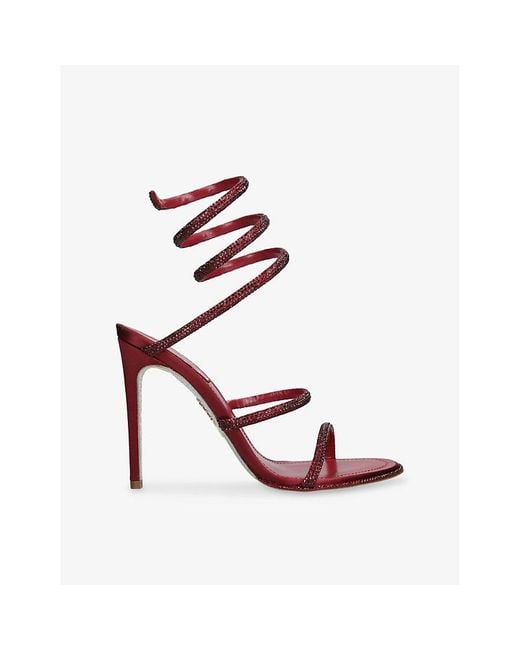Rene Caovilla Pink Cleo 105 Leather Heeled Sandals