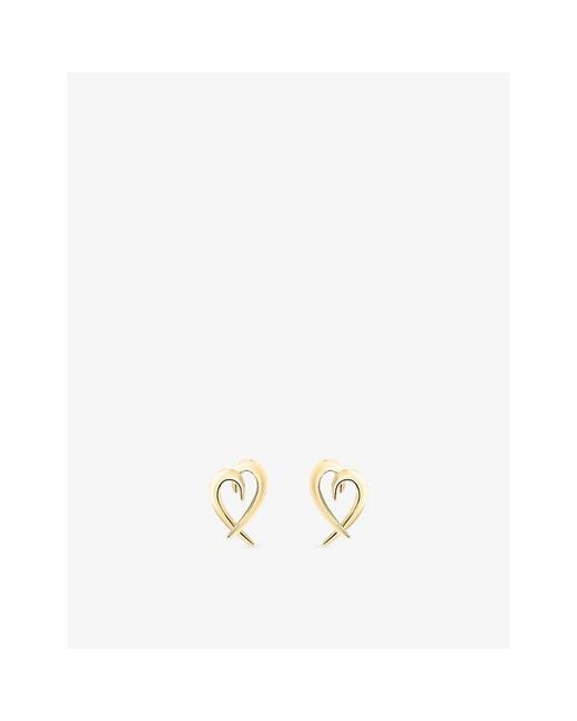 Shaun Leane Metallic Hook Heart- Vermeil Stud Earrings