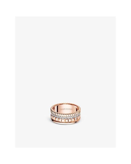 Boucheron White Quatre Radiant Edition Rose- And 0.24Ct Diamond Ring for men