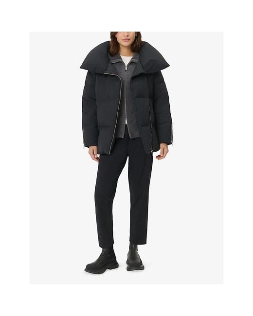 Sweaty Betty Black Nimbus Cloud Funnel-Neck Shell-Down Puffer Jacket