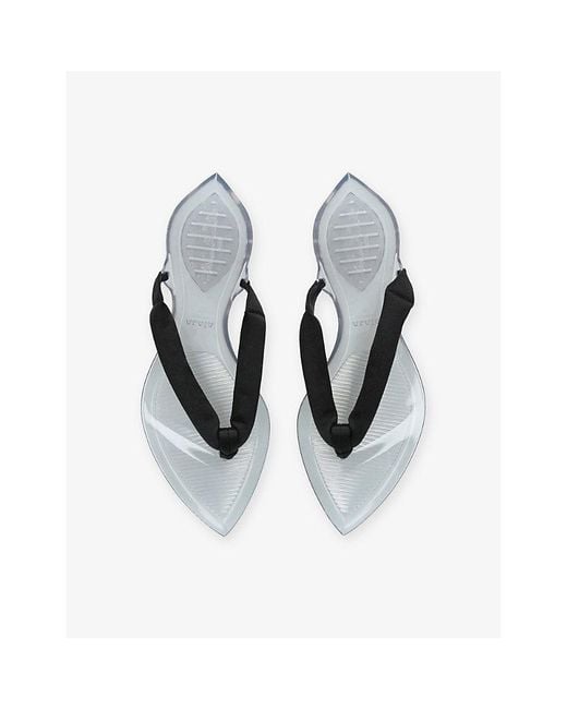Alaïa Black Invisible Thong Flip-Flops
