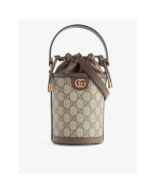 Gucci Natural Ophidia gg Supreme Canvas Bucket Bag