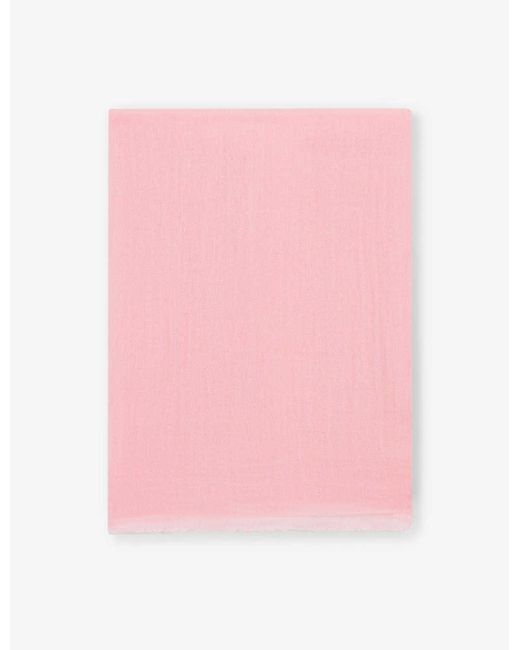 Claudie Pierlot Pink Fringed-edges Wool And Silk-blend Scarf