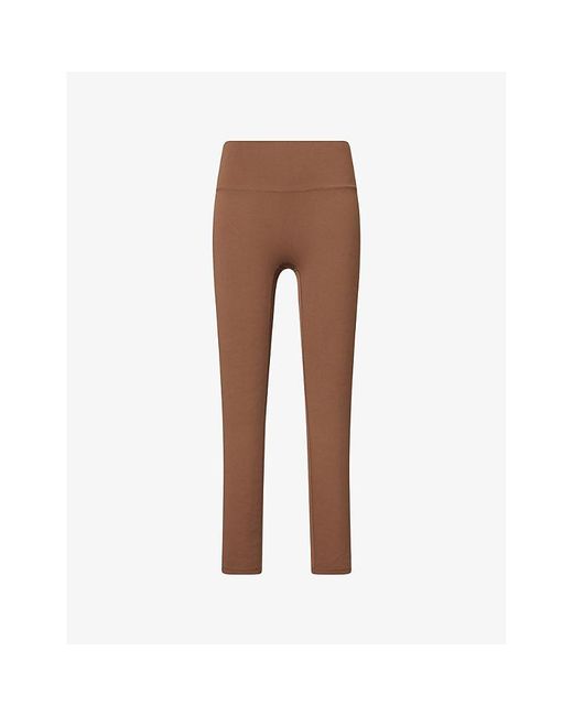ADANOLA Brown Ultimate High-Rise Stretch-Jersey Leggings