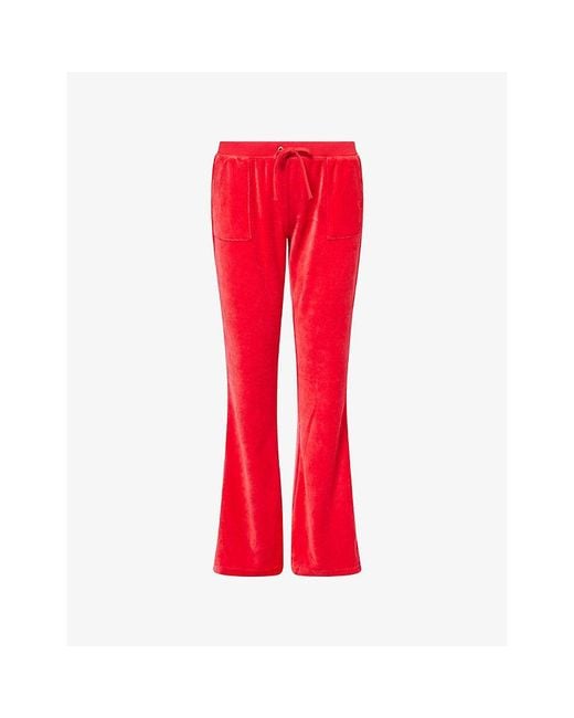 Juicy Couture Caisa Logo-Embroidered Velour Jogging Bottoms
