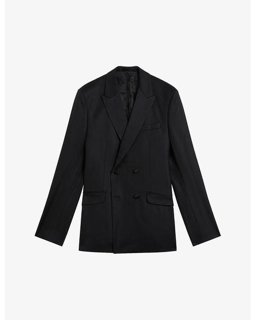 Ted Baker Black Lagan Double-breasted Slim-fit Wool-blend Suit Jacket for men