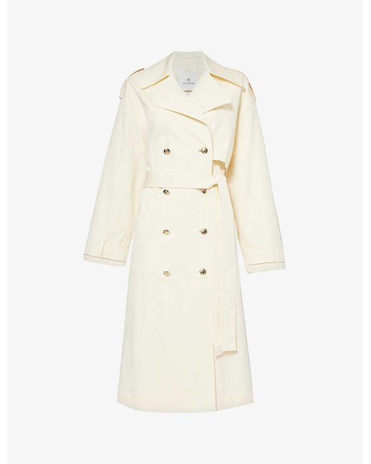 Anine Bing White Layton Relaxed-fit Stretch-cotton Trench Coat