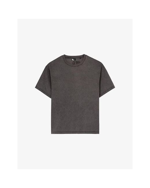 The Kooples Gray Brand-Embroidered Cotton-Jersey T-Shirt for men