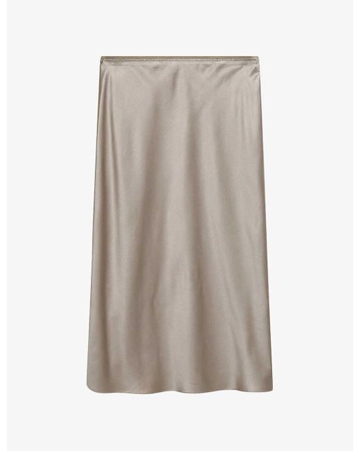 Joseph Gray Isaak Slim-fit Silk-satin Midi Skirt