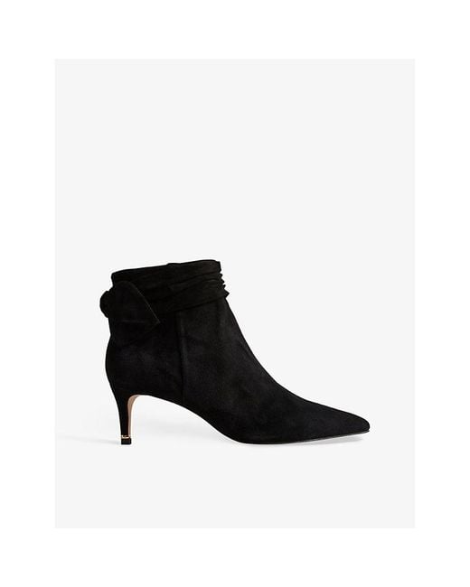 Ted Baker Yona Bow-embellished Heeled Suede-leather Ankle Boots in ...