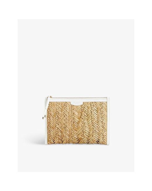 Ted Baker Natural Ivelin Basket-weave Seagrass Clutch Bag