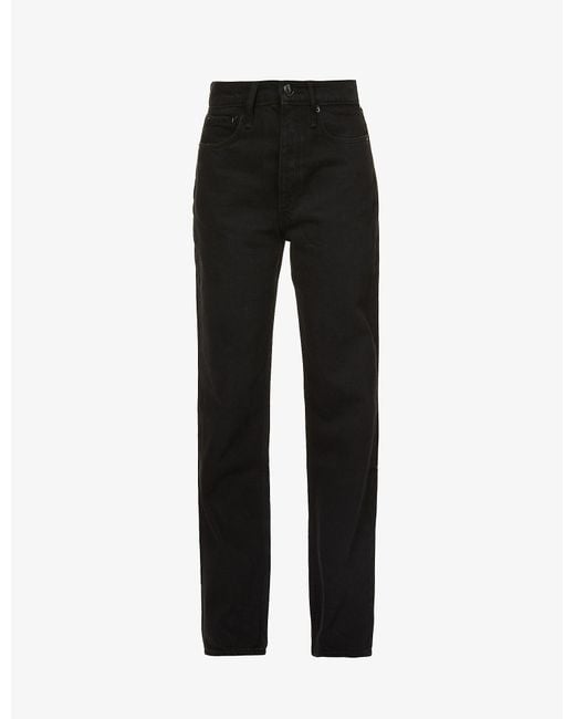 Rag & Bone Alex High-rise Straight Leg Denim Jeans in Black | Lyst
