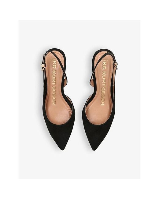 KG by Kurt Geiger Black Aria Slingback Suede Sandals