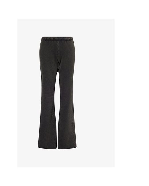 Entire studios Black Heavy Relaxed-Fit Flared Organic-Cotton Jersey Jogging Bottoms