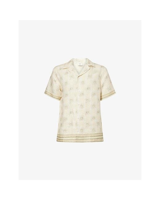 CHE Natural Telha Printed Linen Shirt for men