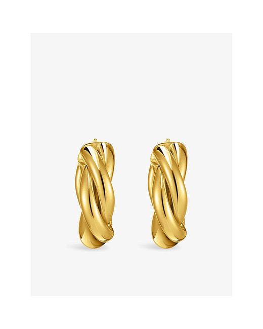 Thomas Sabo Metallic Intertwined 18Ct-Plated 925 Sterling Hoop Earrings