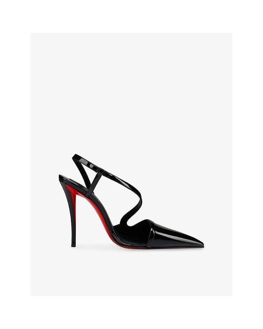 Christian Louboutin Black Rosa Z 100 Patent-Leather Heeled Courts