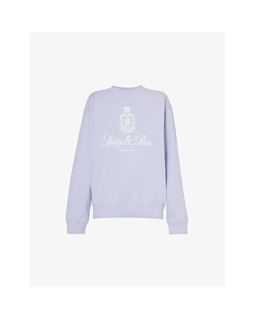 Sporty & Rich Purple Vendome Brand-print Cotton Sweatshirt