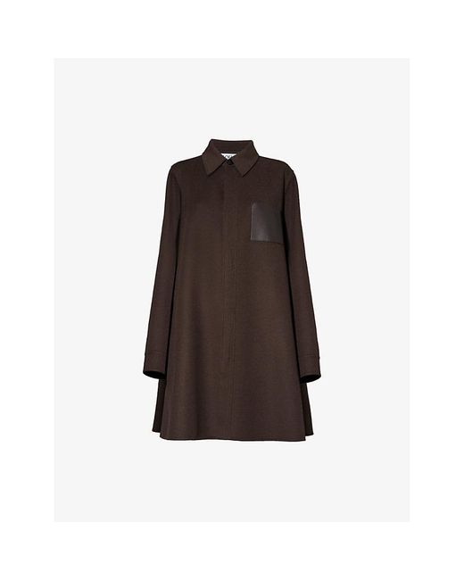 Loewe Brown Trapeze Patch-pocket Wool And Cashmere-blend Coat