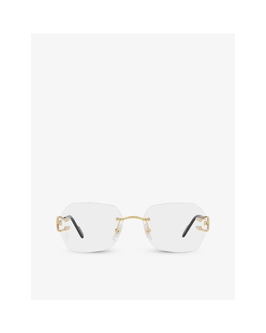 Cartier White Ct0416o Square-frame Metal Optical Glasses