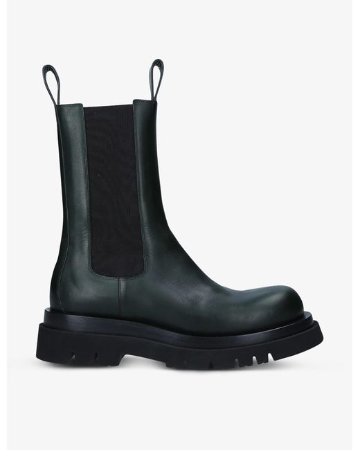 Bottega Veneta Lug Elasticated-side Leather Boots in Dark Green (Green ...