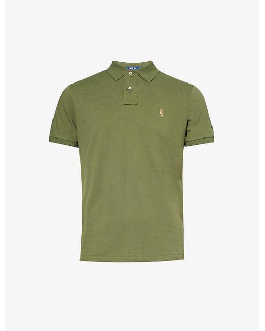Polo Ralph Lauren Green Brand-embroidered Custom Slim-fit Cotton Polo Shirt X for men