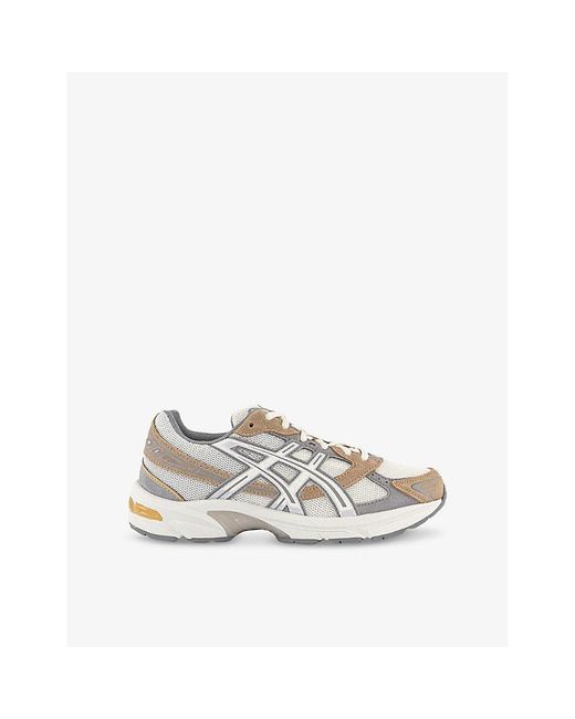 Asics White Gel 1130 Suede And Mesh Low-Top Trainers