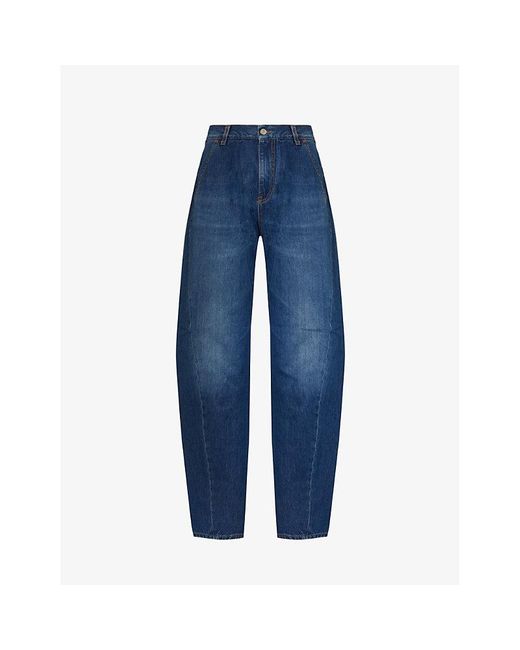 Victoria Beckham Blue Wide-leg High-rise Jeans