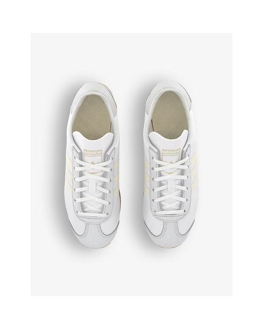 Adidas White Country Og Brand-stamp Leather Low-top Trainers