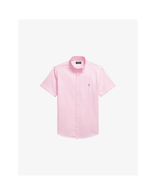 Polo Ralph Lauren Pink Logo-Embroidered Custom-Fit Cotton Shirt for men