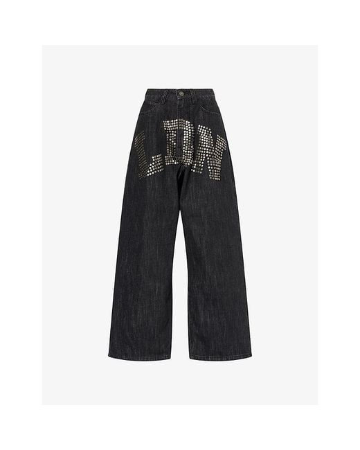 Jaded London Black Colossus Xl Studded Denim Jeans