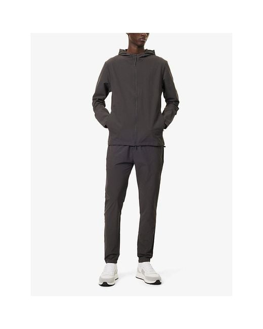 Arne Purple Toggle-Hood Regular-Fit Stretch-Woven Jacket for men