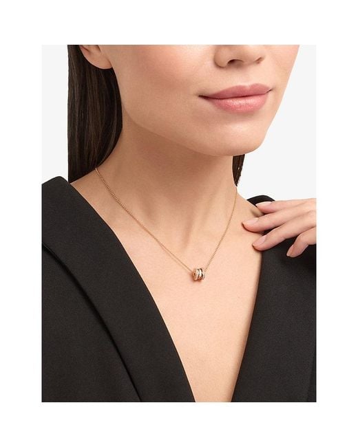 BVLGARI White B.Zero1 18Ct- And 0.25Ct Diamond Pendant Necklace