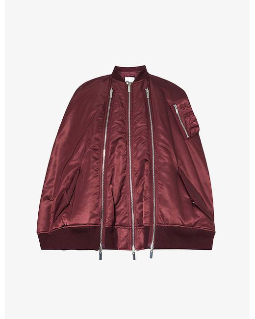 Noir Kei Ninomiya Red Cape-design Regular-fit Shell Jacket