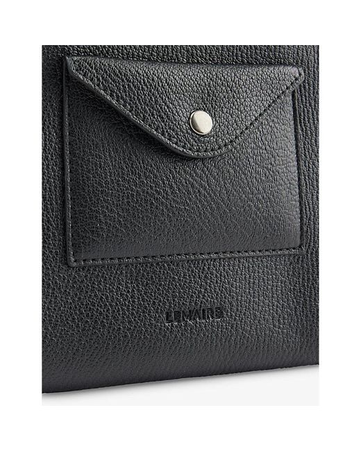 Lemaire Black Envelope Leather Cross-body Pouch Bag