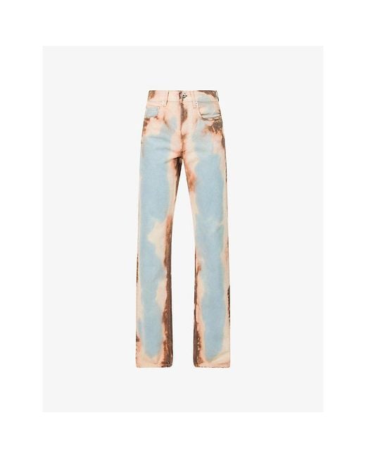 J.W. Anderson Blue Straight-Leg Tie-Dye Denim Jeans