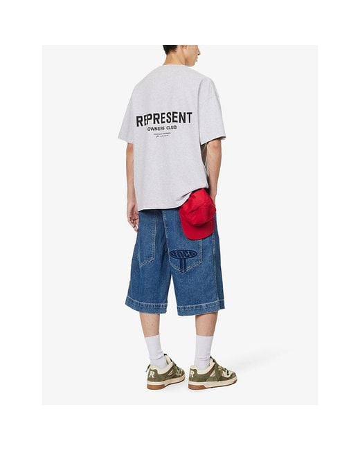 Represent White Owners' Club Graphic-Print Relaxed-Fit Cotton-Jersey T-Shirt for men