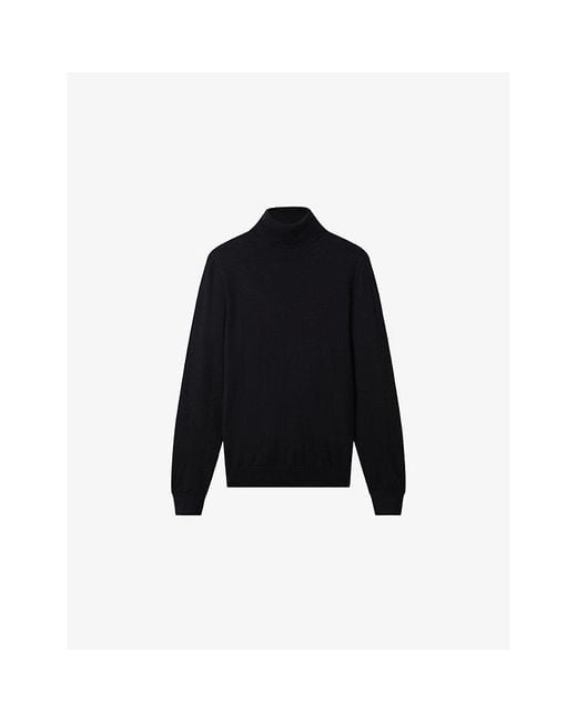 Reiss Black Caine Slim-Fit Wool Jumper for men