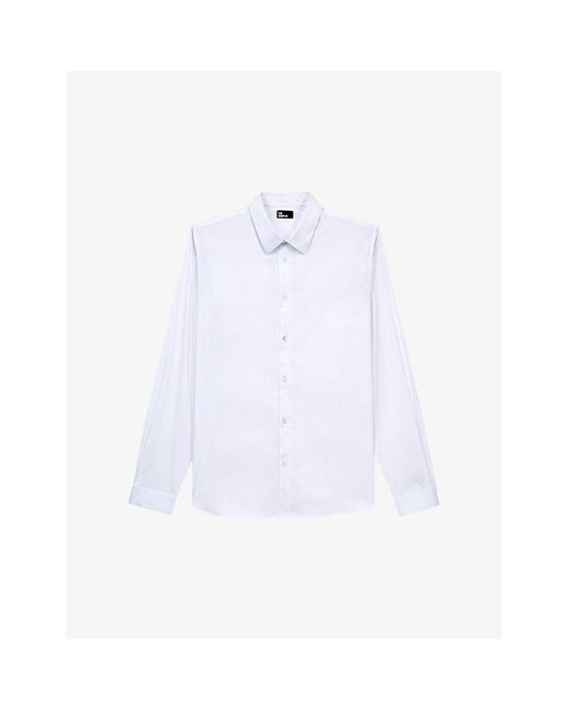 The Kooples White Slim-Fit Cotton-Blend Shirt for men