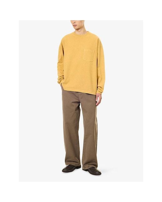 Agolde Yellow Lucan Patch-Pocket Cotton T-Shirt for men
