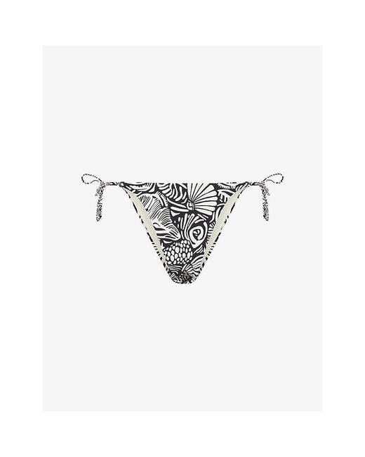 Seafolly White C Shells Tie Side Bikini Bottoms