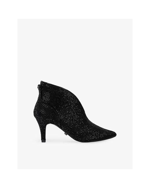 Carvela Kurt Geiger Black Flute Heeled Suede Shoe Boots